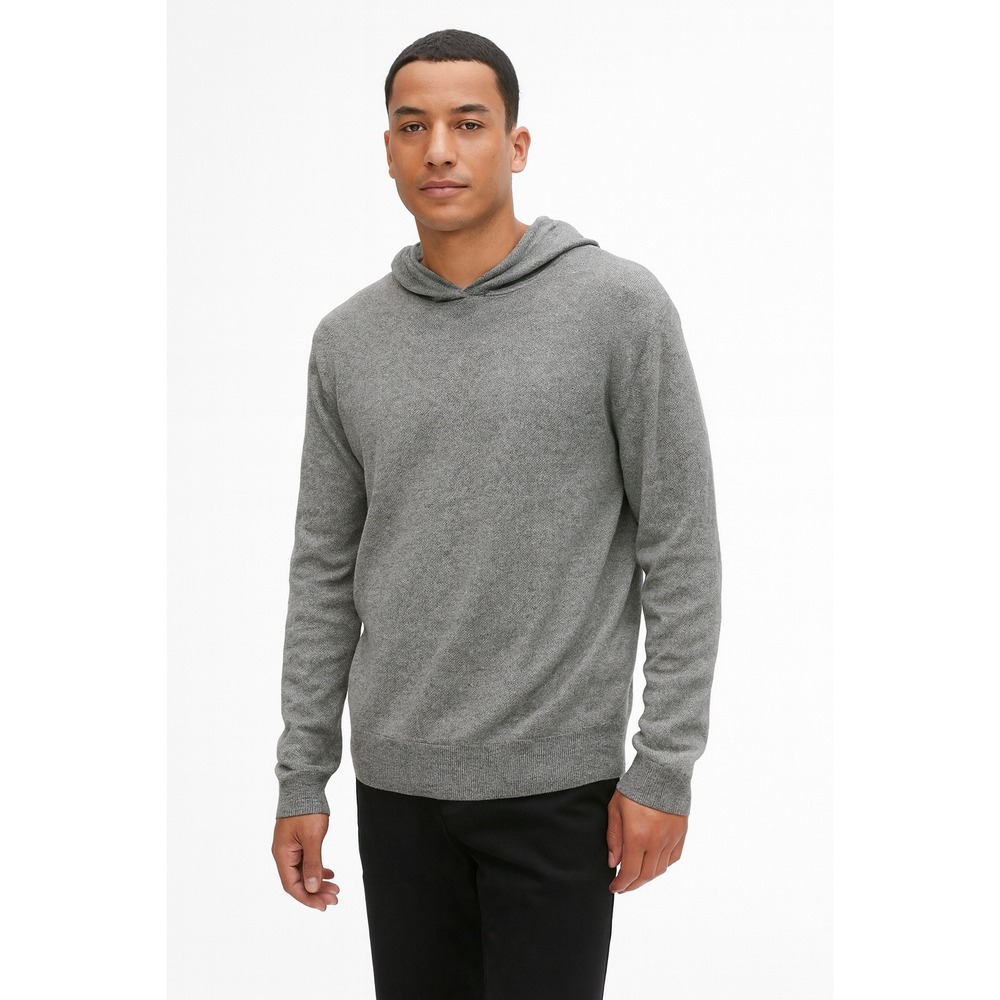 Everlane Men's Gray Organic Cotton Knit Pullover Hoodie- Size Medium